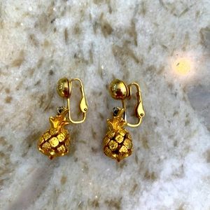 Vintage Gold Pineapple Earrings